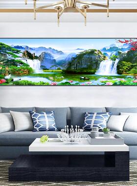 山水风景画客厅装饰流水生财中式