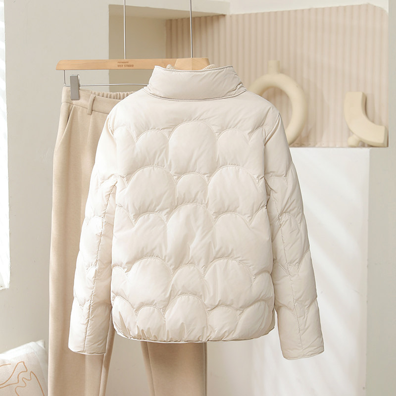 2025秋冬季新款中式盘扣羽绒服女短款立领高端洋气国风白鸭绒外套