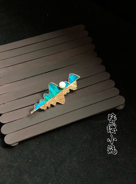 簪缨小筑孔雀羽仿点翠蝴蝶小鸟胸针古风旗袍现代日常礼物配饰饰品