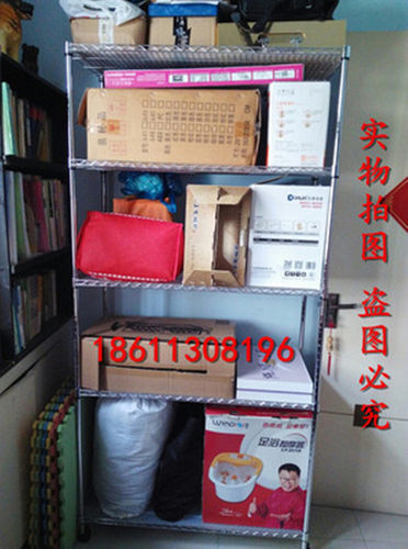 厨房置物架层架包邮五层储物架整理收纳架微波炉架不锈钢色浴室架 - 图1