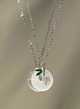 新中式竹叶项链女轻奢锁骨链