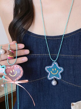 蜡绳滴油小猫吊坠项链韩系简约甜