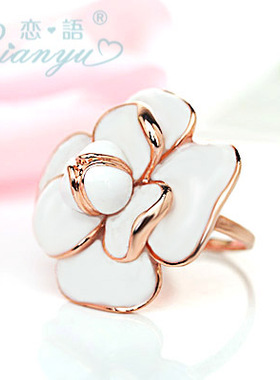 欧美玫瑰金色装饰戒指冷淡风指环