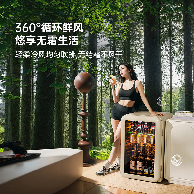 HCK哈士奇冰沙机多功能氛围灯小冰箱赛博朋克电竞房小型客厅冰吧 - 图2