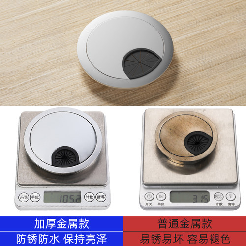 桌面线盒开孔穿线孔盖装饰盖电脑桌过线盒盖板孔洞装饰圈线孔盖 - 图0