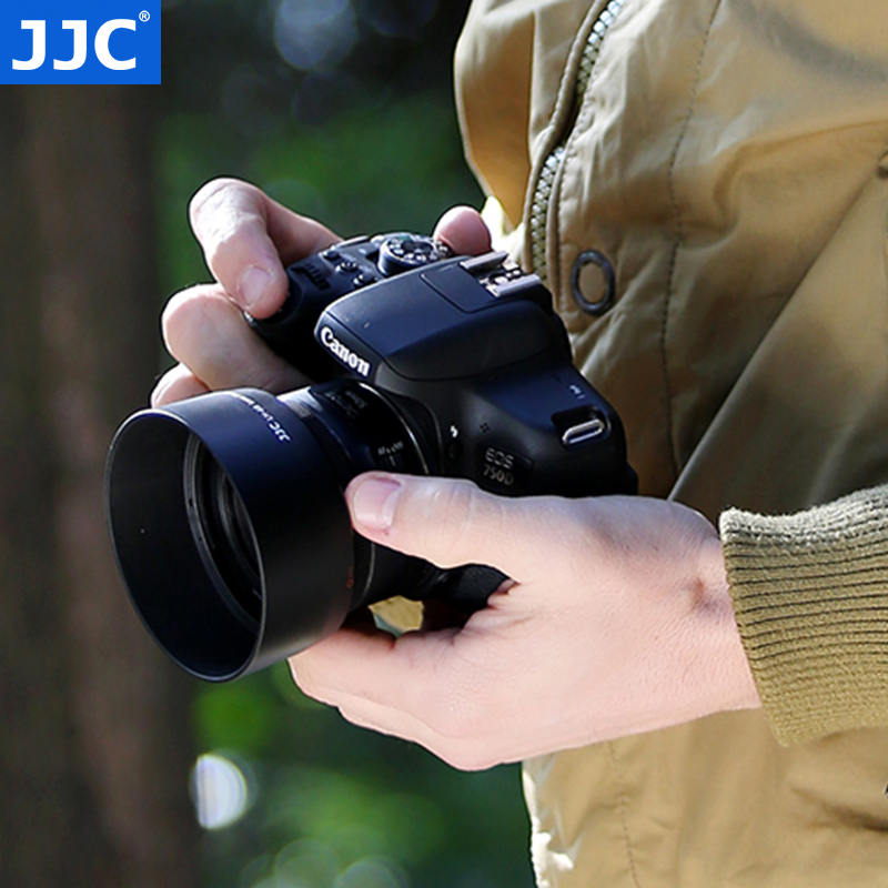 JJC适用佳能ES-68遮光罩莲花型佳能50mm F1.8 STM小痰盂50 1.4定焦人像镜头三代49 52镜头罩RF直筒保护罩43mm-图1