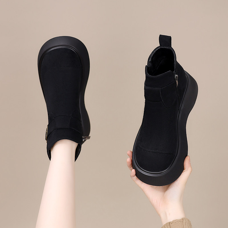 厚底短靴2025年秋冬新款防滑增高雪地靴软底大棉保暖百搭棉靴东北,淘宝优惠券,粉丝福利购,淘宝优惠卷