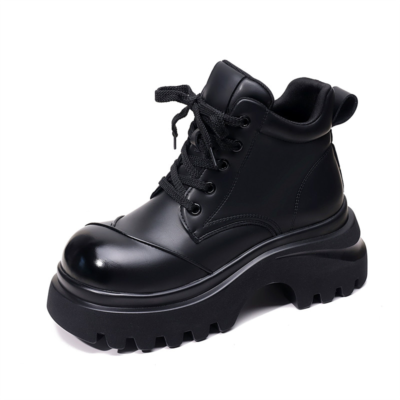 厚底短靴女2025年秋季新款百搭显瘦防滑复古舒适增高英伦风马丁靴,淘宝优惠券,粉丝福利购,淘宝优惠卷