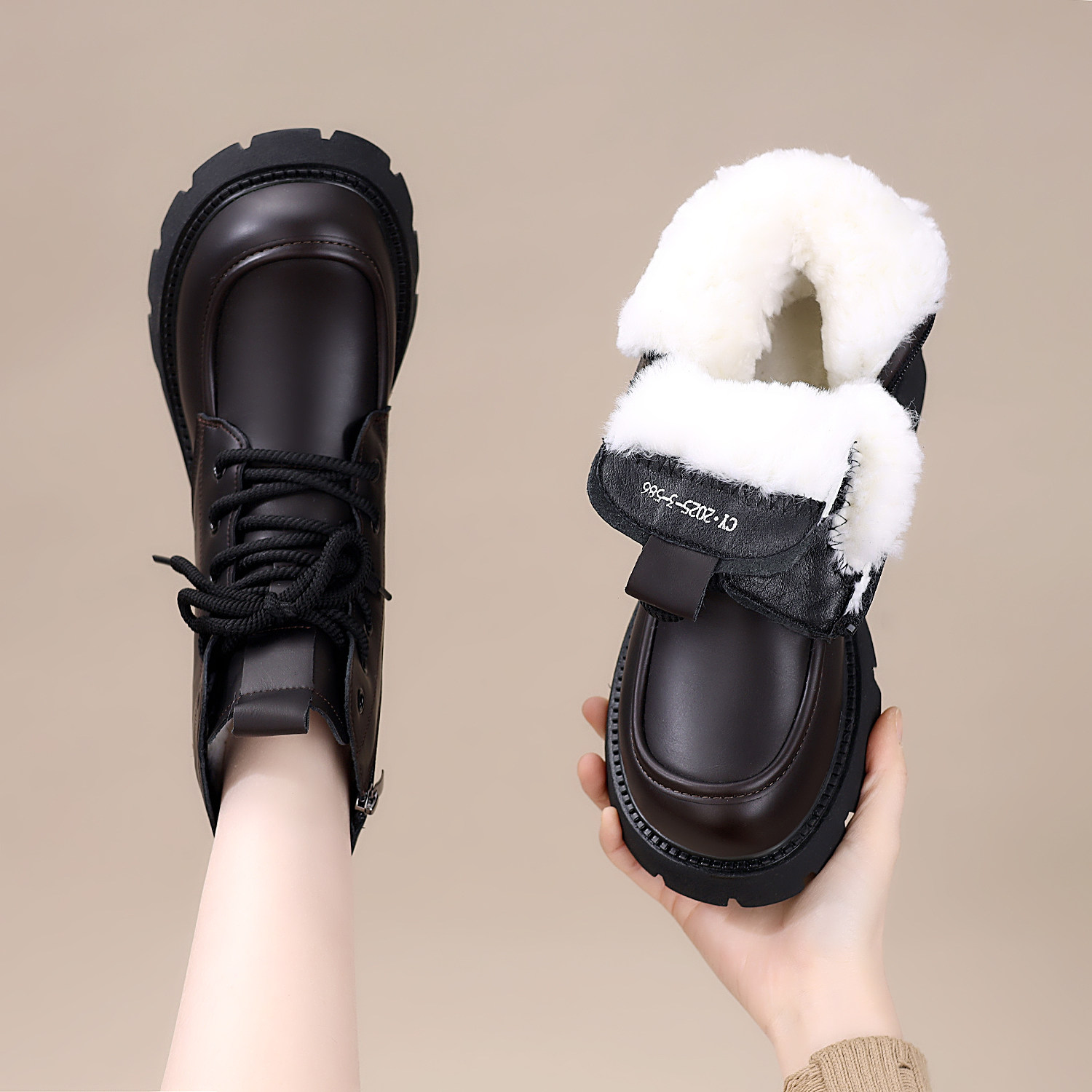 厚底马丁靴女2025秋冬季新款休闲百搭保暖软底英伦风爆款显瘦短靴,淘宝优惠券,粉丝福利购,淘宝优惠卷