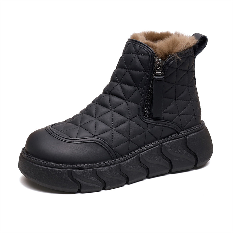 厚底防滑雪地靴女2025冬季加绒加厚大棉东北软底棉靴防水皮面棉靴,淘宝优惠券,粉丝福利购,淘宝优惠卷
