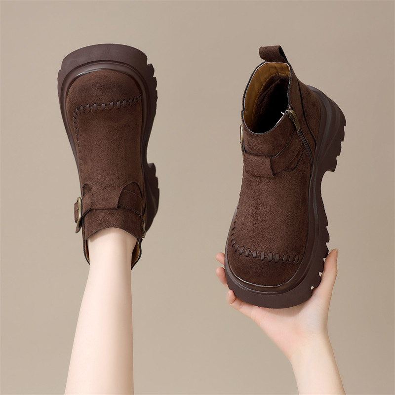 厚底马丁靴女2025秋冬季新款复古英伦风百搭软底防滑舒适轻便短靴,淘宝优惠券,粉丝福利购,淘宝优惠卷