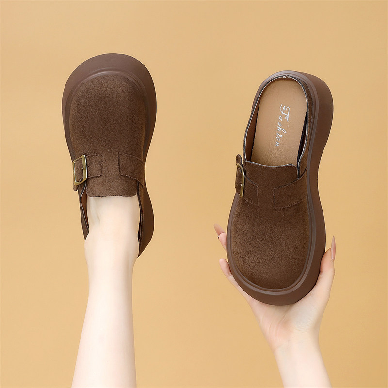 厚底勃肯鞋女2026年春季新款百搭气质一脚蹬单鞋外穿包头半拖鞋女,淘宝优惠券,粉丝福利购,淘宝优惠卷