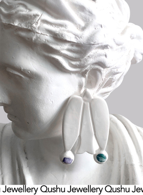 Qushu Jewellery 原创设计纯手工抽象图形度假风雕塑感耳环耳饰
