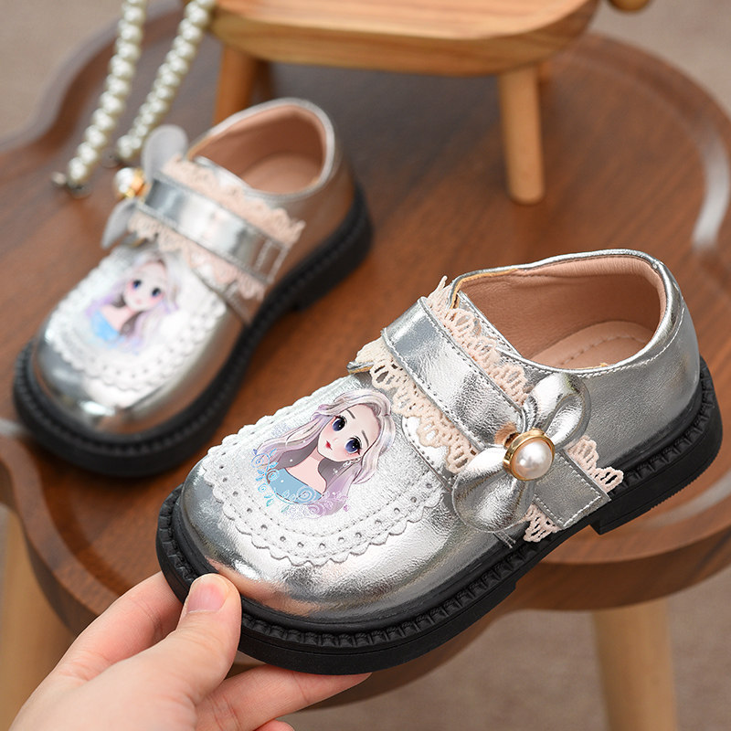 女童公主鞋儿童皮鞋2025秋季新款童鞋女孩洋气银色卡通宝宝鞋子女,淘宝优惠券,粉丝福利购,淘宝优惠卷