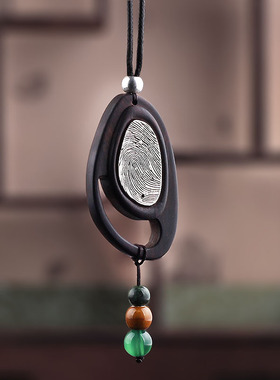 民族风手工黑檀木流苏挂件毛衣链