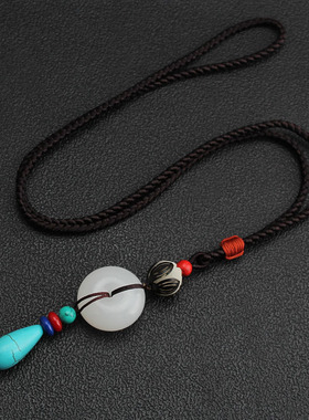 长款百搭配饰挂坠麻绳项链新品