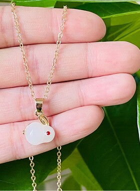 琉璃女玉兔吊坠项链手链耳钉戒指