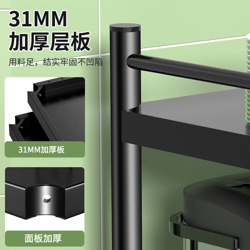 厨房置物架落地式多层微波炉架收纳架子家用多功能锅架货架储物架-图2