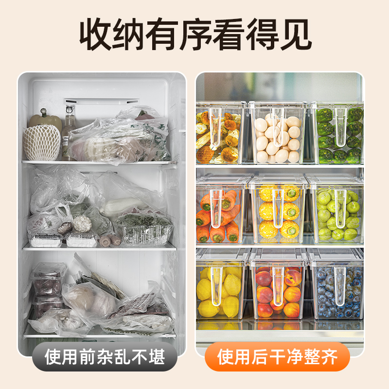 食品级冰箱收纳盒保鲜盒厨房蔬菜水果专用整理神器冷冻鸡蛋饺子盒-图0