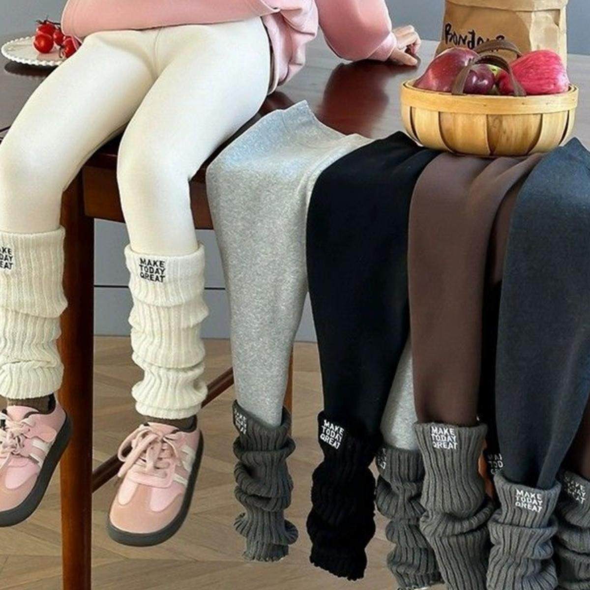 韩系童装秋冬季新女童洋气花边加绒加厚高腰裤中大童一体绒打底裤,淘宝优惠券,粉丝福利购,淘宝优惠卷