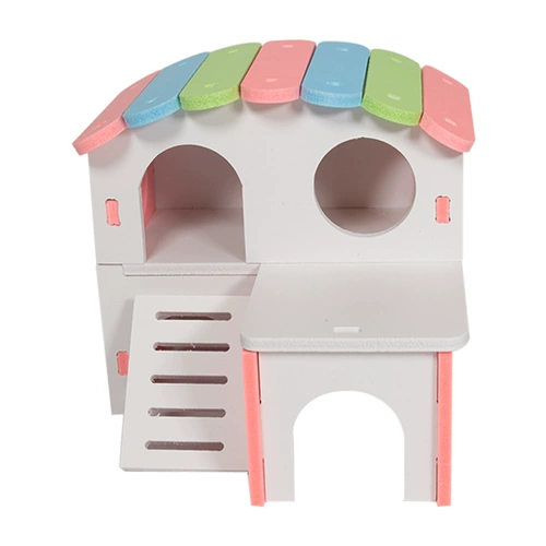 Хомять, чтобы избежать домашней игрушечной мебели, Слайд деревянный гнездо, дом, золотой шелковый медведь роскошная вилла ландшафтный дизайн