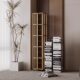 Rotating bookshelf Home living room movable multi-layer storage shelf Solid wood space-saving storage artifact Simple bookcase
