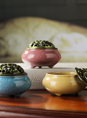 福景精龙仿古风合金工艺品香薰炉