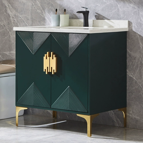Северная легкая роскошная шкаф для ванной комнаты темная ночная зеленая охрана для ванны с твердым деревом посадки на земля