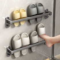 Bathroom slippers rack free of punch toilet shelve shoes Shelve shoes Toilet door rear wall-mounted hanging rack drain