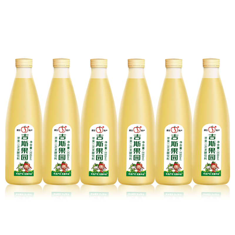 苹果醋发酵型饮料吉斯果园330ML*6瓶整箱装玻璃瓶二次发酵饮品-图2