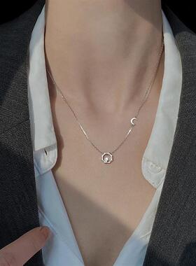 【复购98%】s925纯银日月同辉项链女ins轻奢小众风高级感太阳月