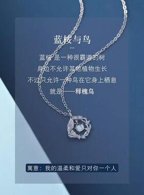 网红爆款蓝桉与鸟S999足银项链女生2024新爆款轻奢小众七夕生日礼
