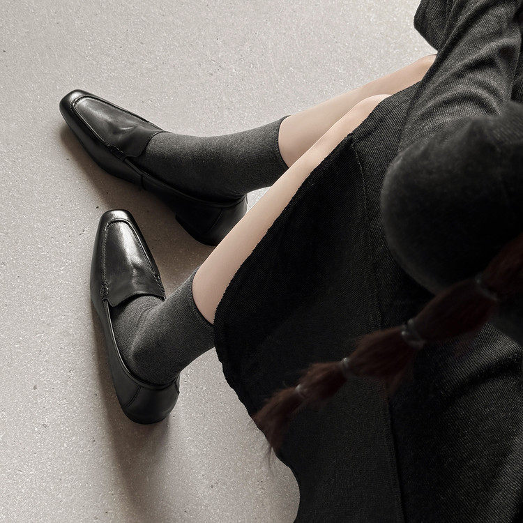 1.5cm极简冷淡风牛皮乐福鞋2026平底奶奶鞋通勤方头真皮深口单鞋,淘宝优惠券,粉丝福利购,淘宝优惠卷