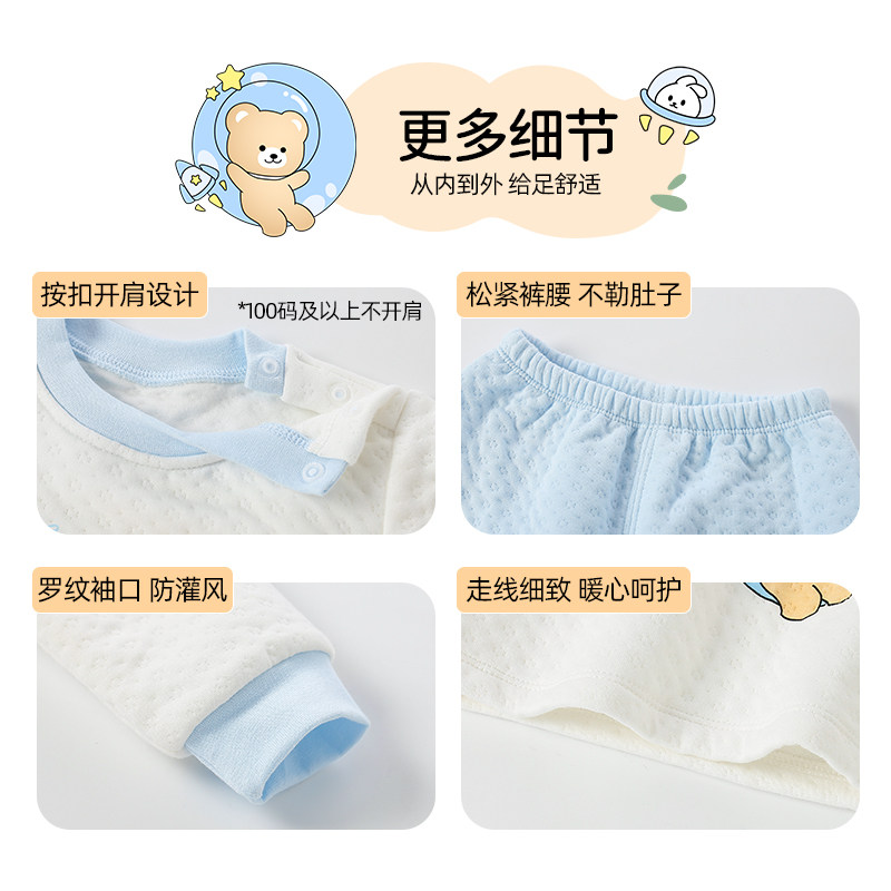 儿童保暖内衣套装男童女童秋衣秋裤婴儿宝宝小孩纯棉夹棉家居睡衣,淘宝优惠券,粉丝福利购,淘宝优惠卷