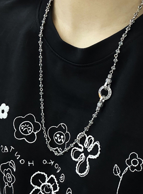 金刚杵链身双圈圆形六字真言项链