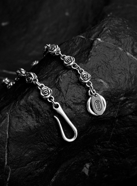 925纯银玫瑰花鱼钩项链