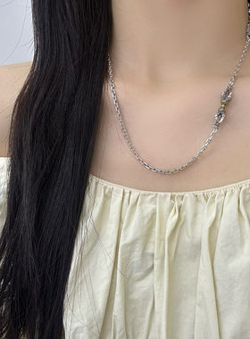 s925纯银复古做旧十字链金刚杵手链男女民族风太角项链百搭银套装