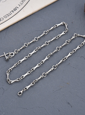 925银复古情侣骨头项链