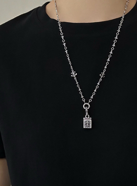 925银船锚莺尾花毛衣链