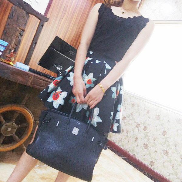 Spring and Autumn New Korean Style High Waisted Slim Printed Skirt