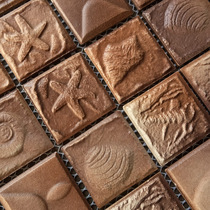 Ceramic Mosaic Antique Totem Shell Fossil Solid Relief Background Wall Puzzle Wall Brick Garden Fake Mountain Tile