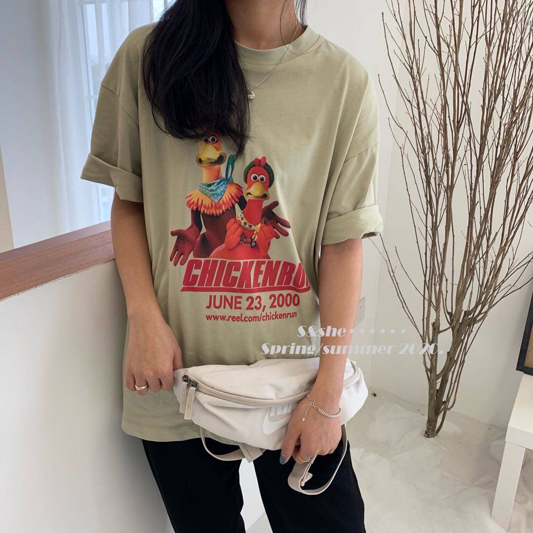 2020春夏新款韩版s&she学生潮t恤 SASA喵喵T恤