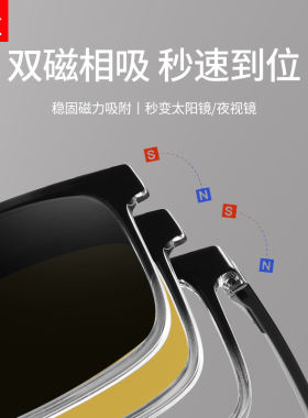 超轻磁吸式近视眼镜框男墨镜套镜