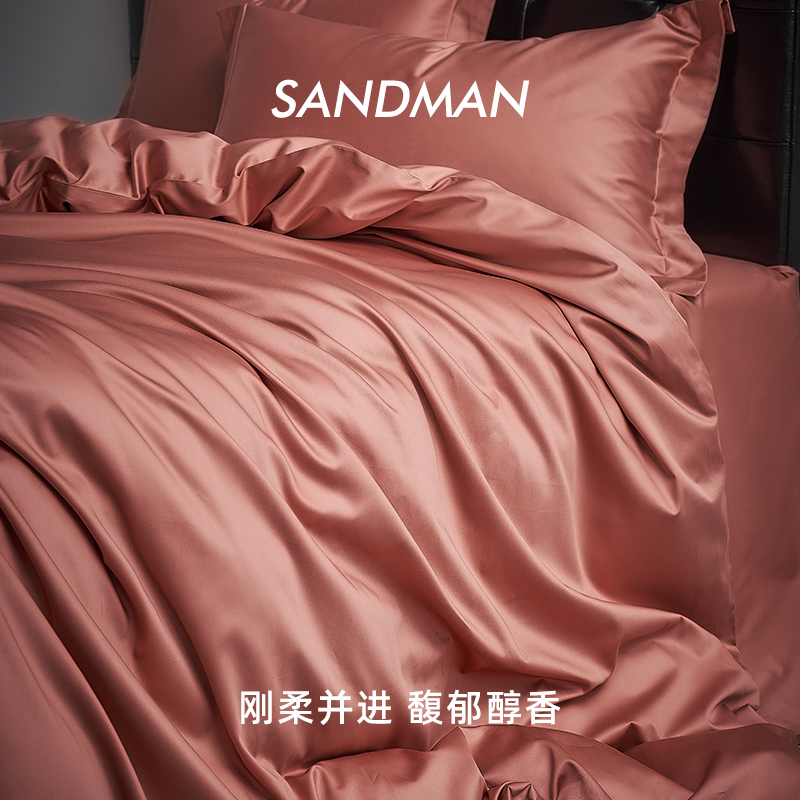 SANDMAN长绒棉四件套全棉纯棉贡缎高档勃垦地红床上被套床单床品-图2