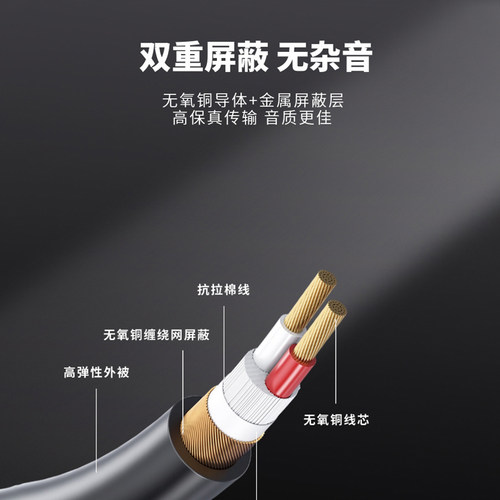 悦智人心音频线3.5mm一分二转双莲花RCA红白线手机电脑接功放音箱 - 图2