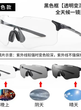 墨镜变色运动骑行大框连体太阳镜