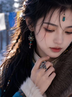 藏式复古纯银活口可调女士戒指