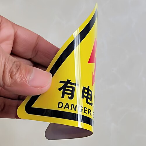 特价批发 验厂中英文标识牌 有电危险 当心触电 小心有电标贴标志 - 图1