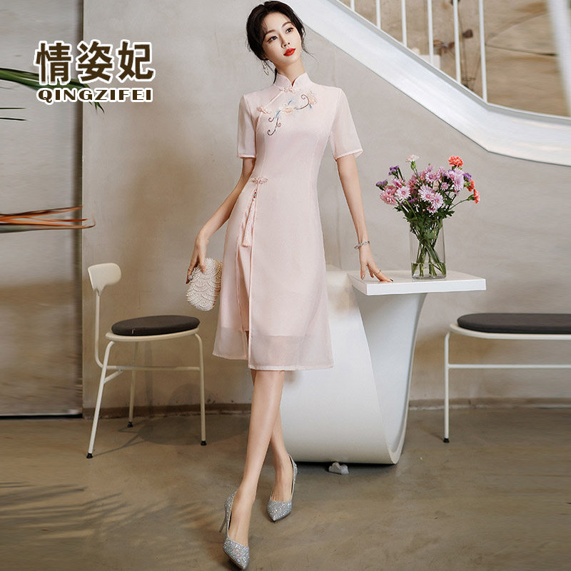 春夏汉服大码女装复古禅意连衣裙 情姿妃连衣裙