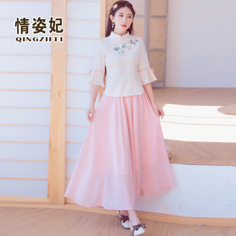 民国风改良少女上衣仙气汉服旗袍 情姿妃上衣